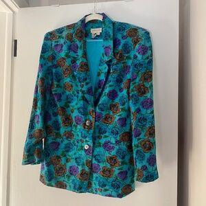 Floral Blazer with Shoulder pads
